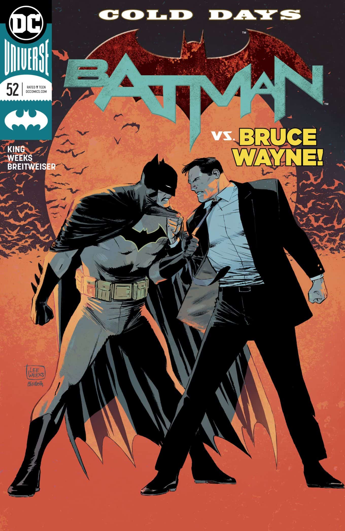 BATMAN # 52 DC COMICS UNIVERSE  BATMAN VS BRUCE WAYNE 2018 COVER A 