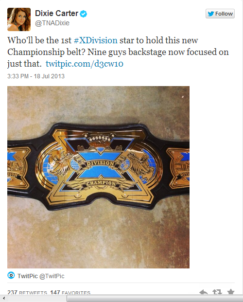 Dixie Carter Tweets New X-Division Title