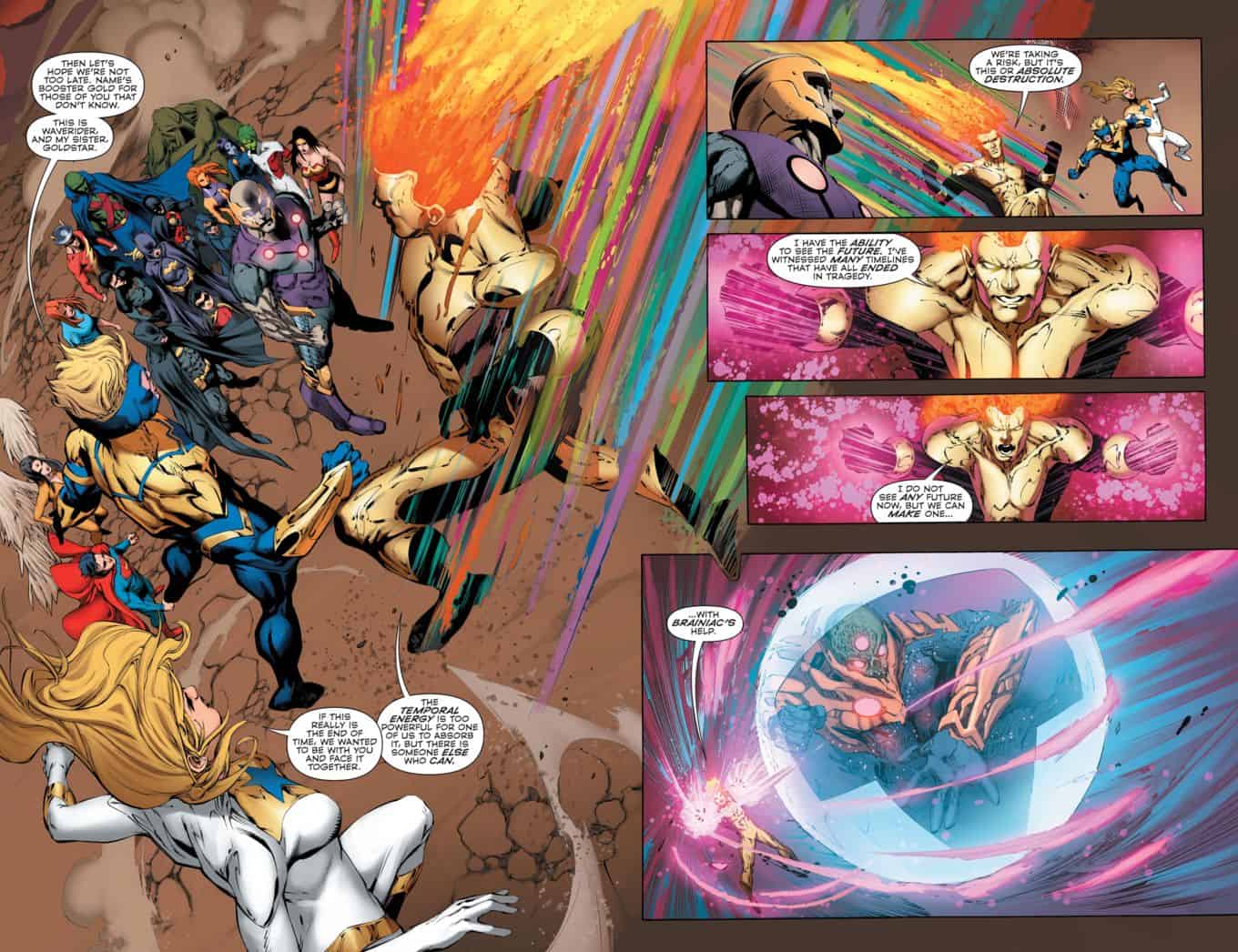 Convergence #8 Spoilers new Waverider Booster Gold