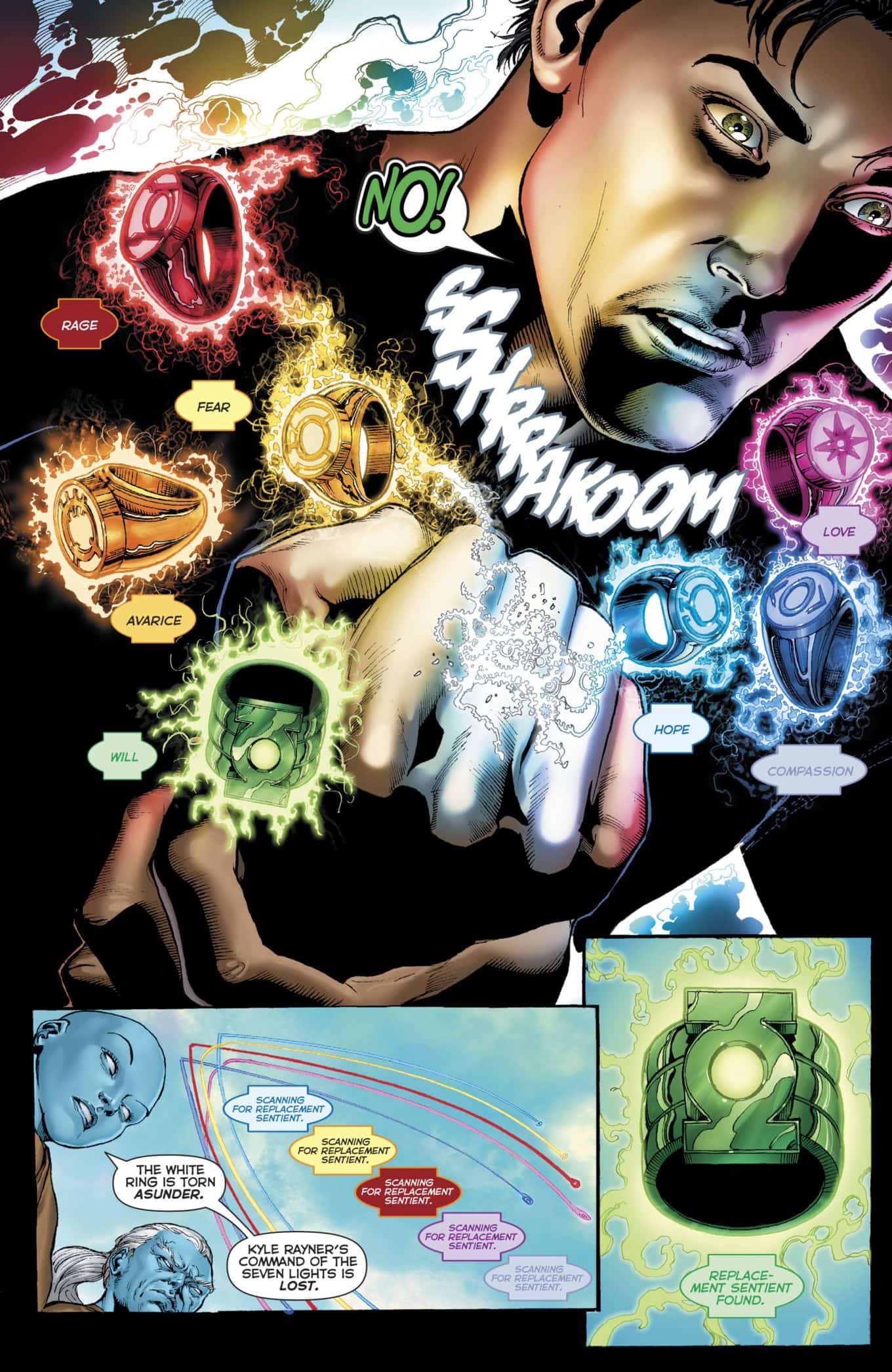 Who gave Kyle Rayner all the rings of the Lantern Corps? (Green Lantern:  New Guardians Issue #12) - Part 2