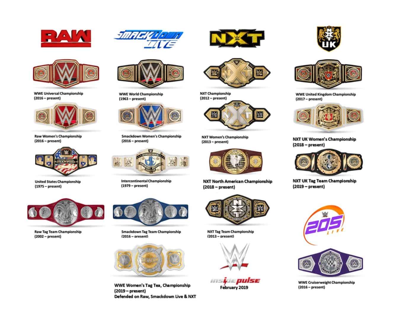 UPDATED: All Seventeen (17) Active WWE Championship Belts Heading Into ...