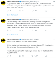 Joshua Williamson Leaves Robin 17 In August 2022 Dc Comics Solicitations