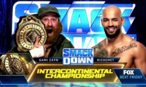 Sami Zayn Vs Ricochet Wwe Smackdown 030422 Intercontinental Championship