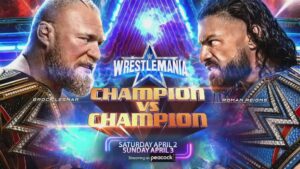 Wrestlemania 38 Brock Lesnar Vs Roman Reigns Title Vs Title Graphic