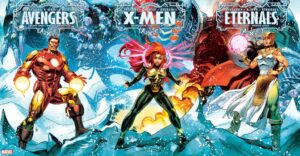 Axe Avengers X Men Eternals #1 Connecting Covers By Dan Panosian