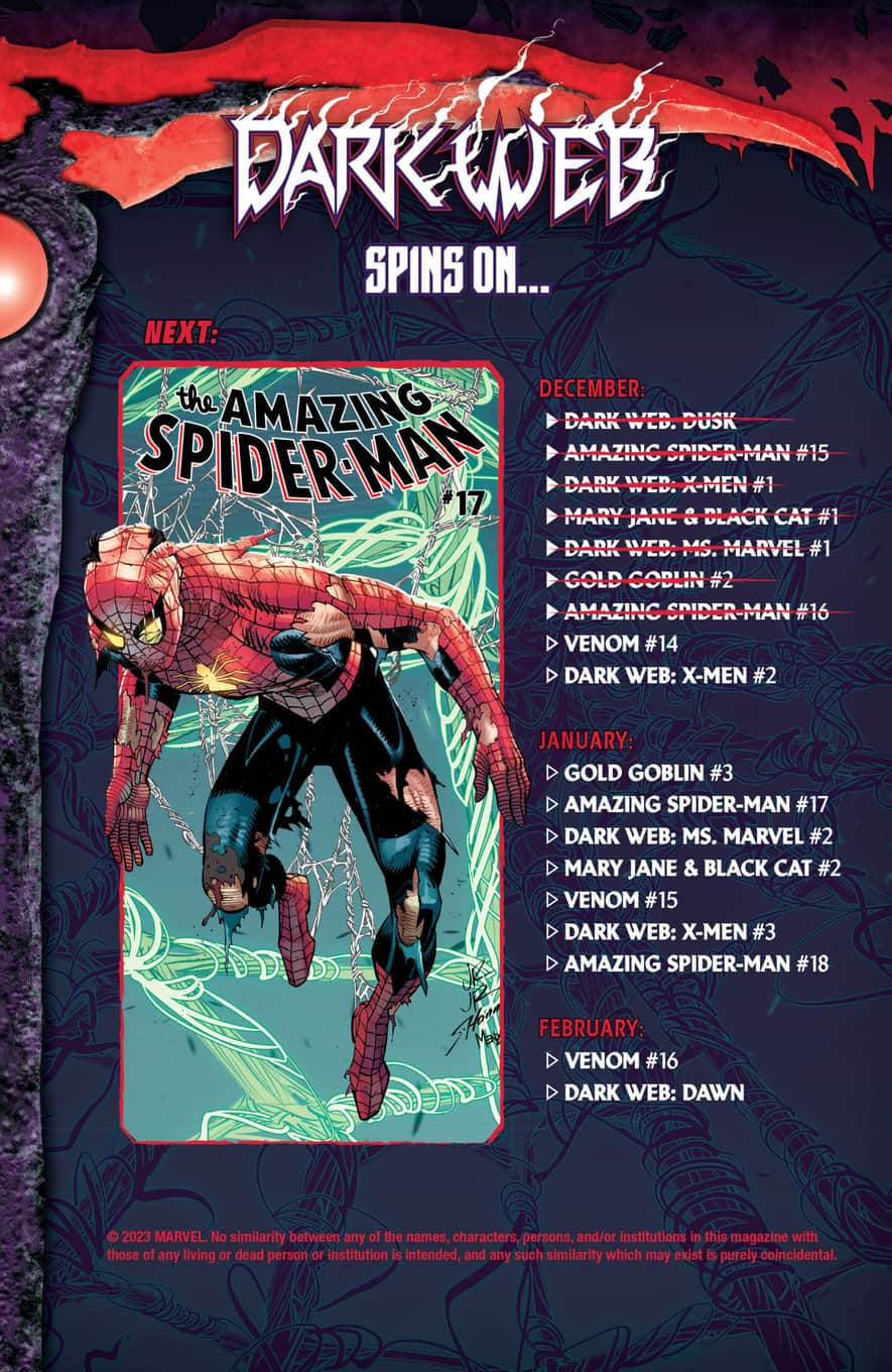 Amazing Spider-Man #16 spoilers 16 checklist
