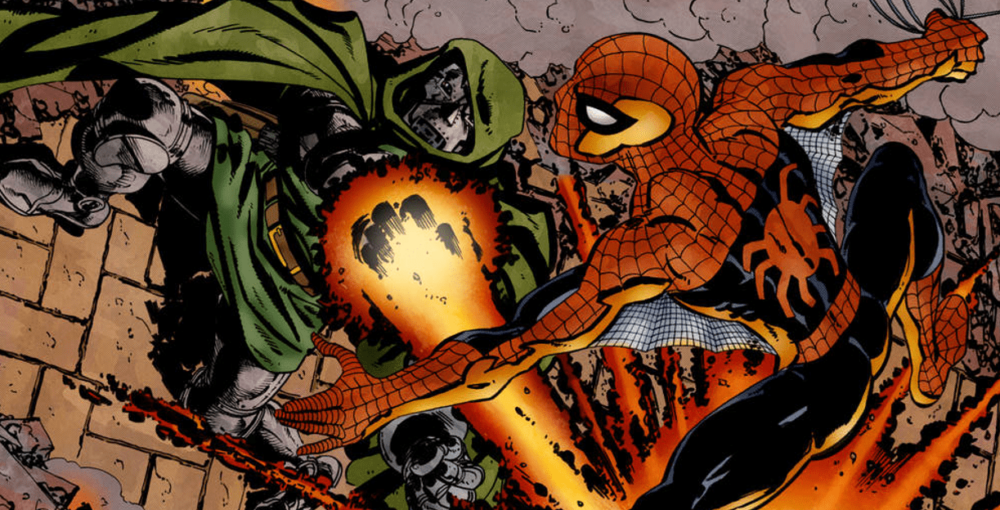 John Byrne Amazing Spider Man Vs Doctor Doom Banner For X Men Elsewhen #31