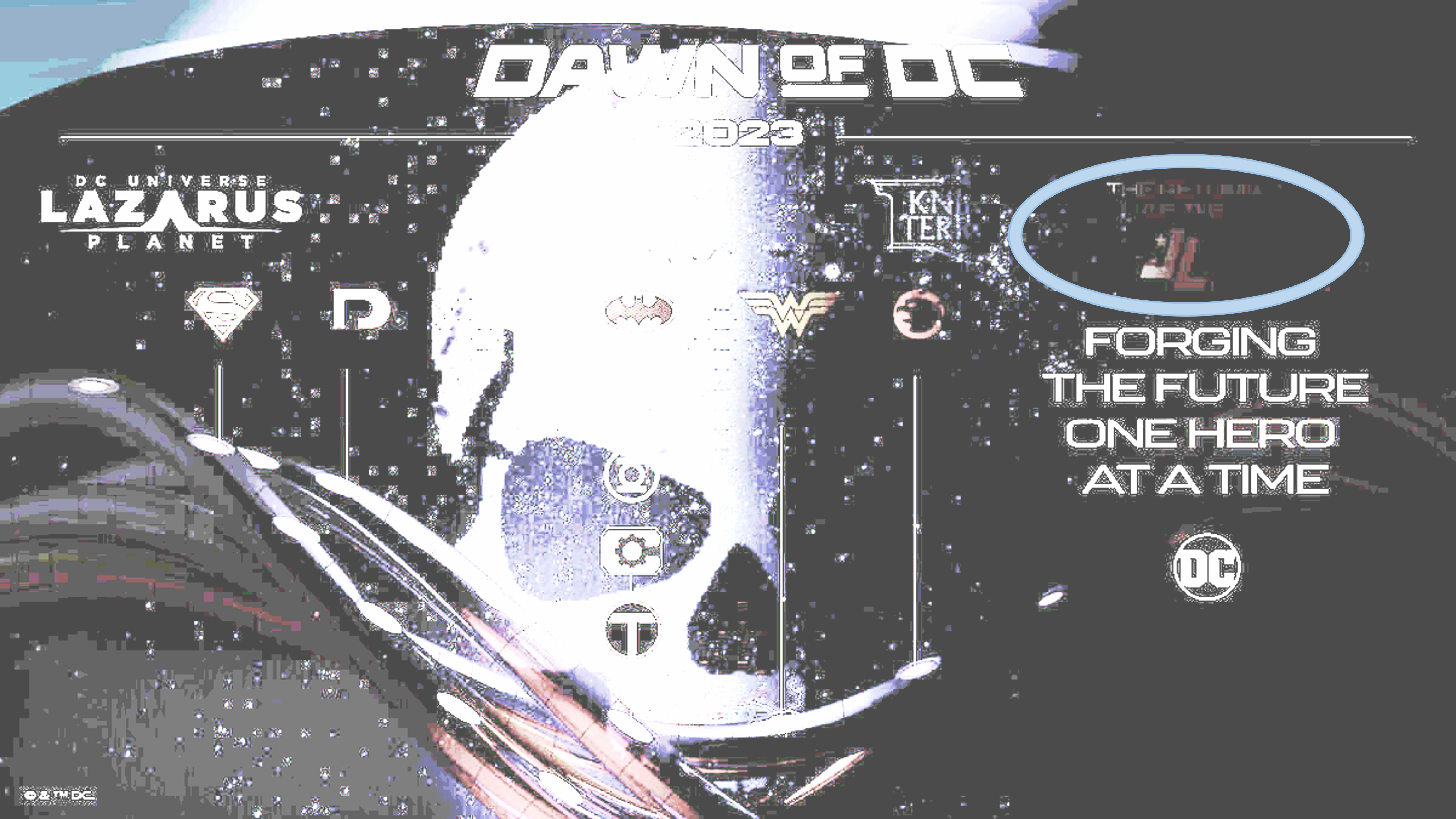 Dawn of DC 2023 lịch trình 2 Sự trở lại của JL Justice League vòng tròn màu xanh thêm