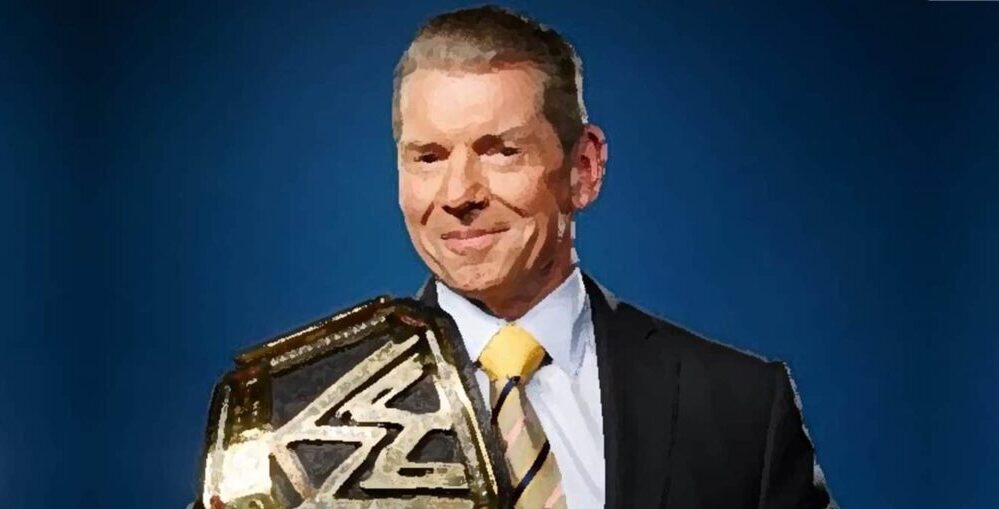 Vince McMahon banner WWE Championship belt Attitude Era
