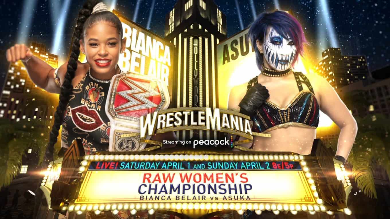 WWE Wrestlemania 39 Biana Belair vs Người chiến thắng WWE Elimination Chamber 2023 Asuka cho WWE Raw Women's Championship