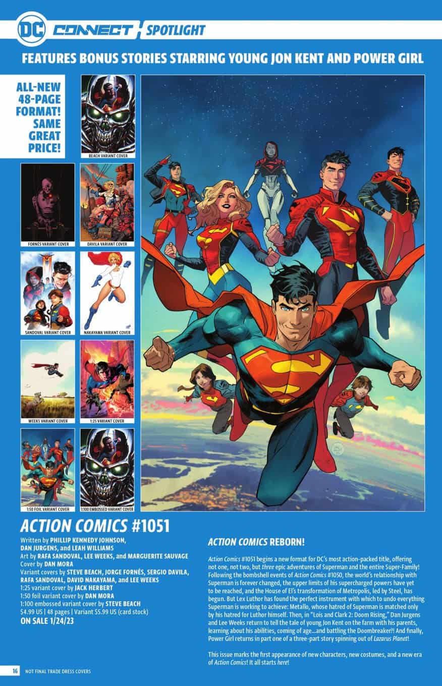 Action Comics #1051 spoilers 0-2 gạ gẫm bìa chính & bìa biến thể Gia đình siêu nhân