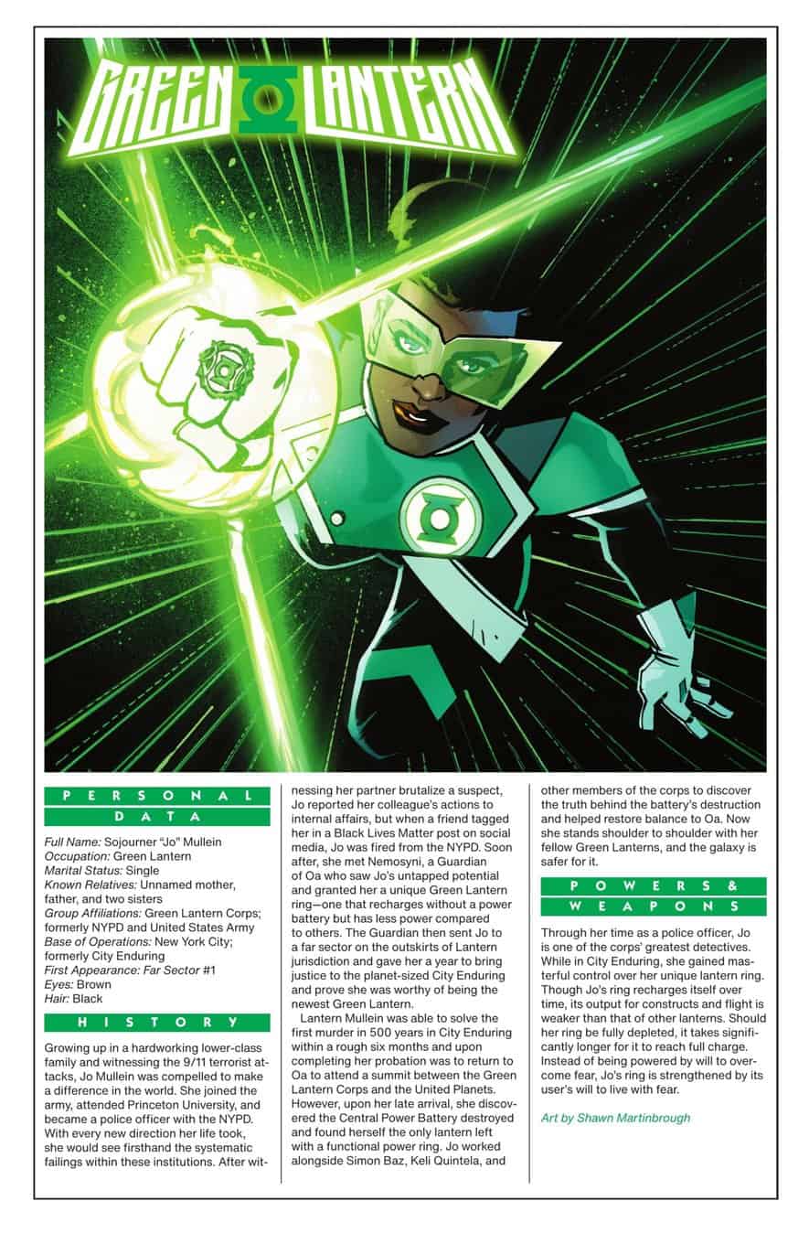 DC Power #1 2023 spoilers 8 Sojourner Jo Mullein - Green Lantern Who's Who