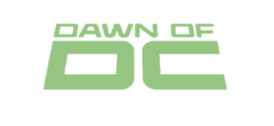 Logo Dawn of DC màu xanh lục