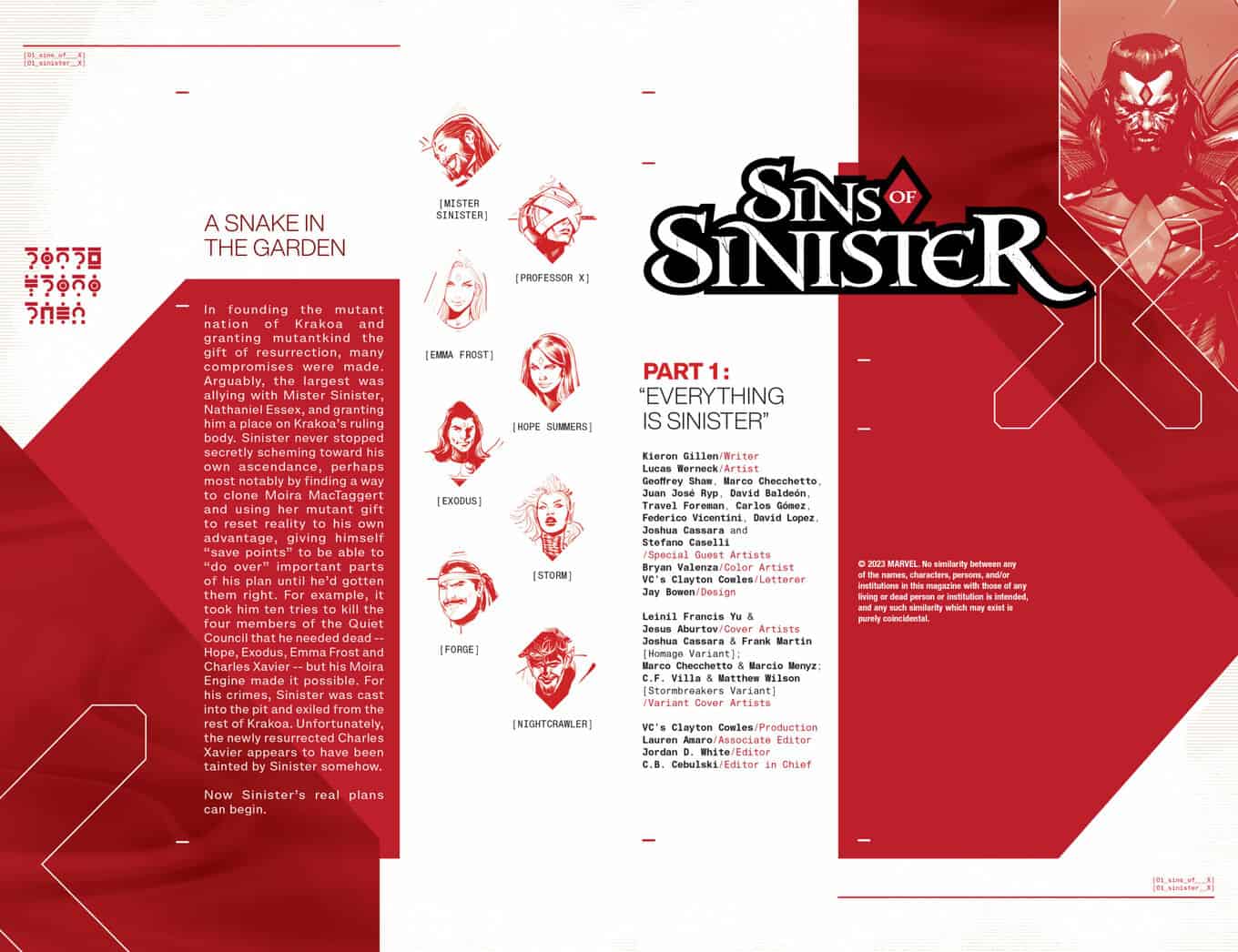 Tội lỗi của Sinister #1 spoilers 0-Z