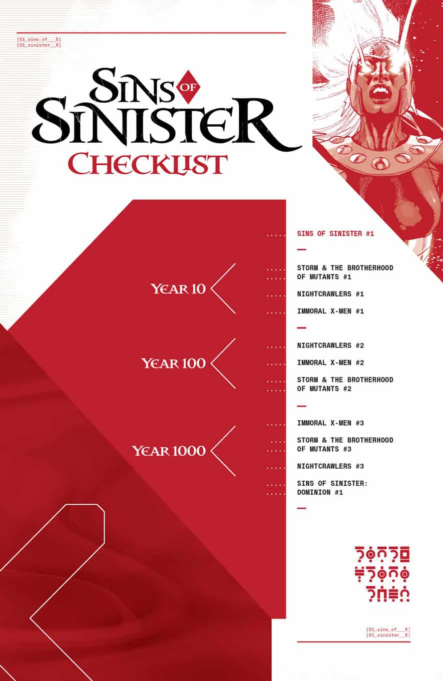 Tội lỗi của Sinister #1 tiết lộ 35 Tội lỗi của Sinster Danh sách kiểm tra