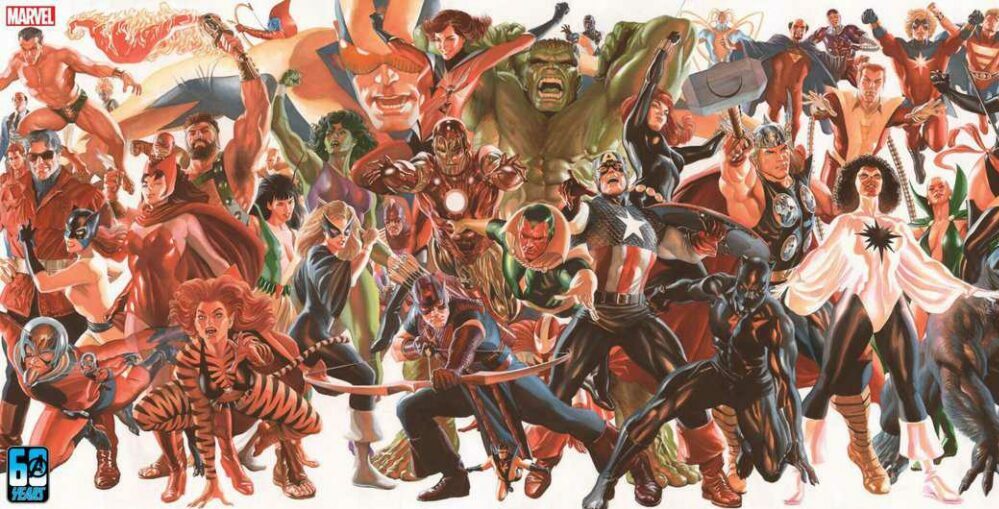 Alex Ross Avengers 60th Anniversary Connecting Cover Banner 1