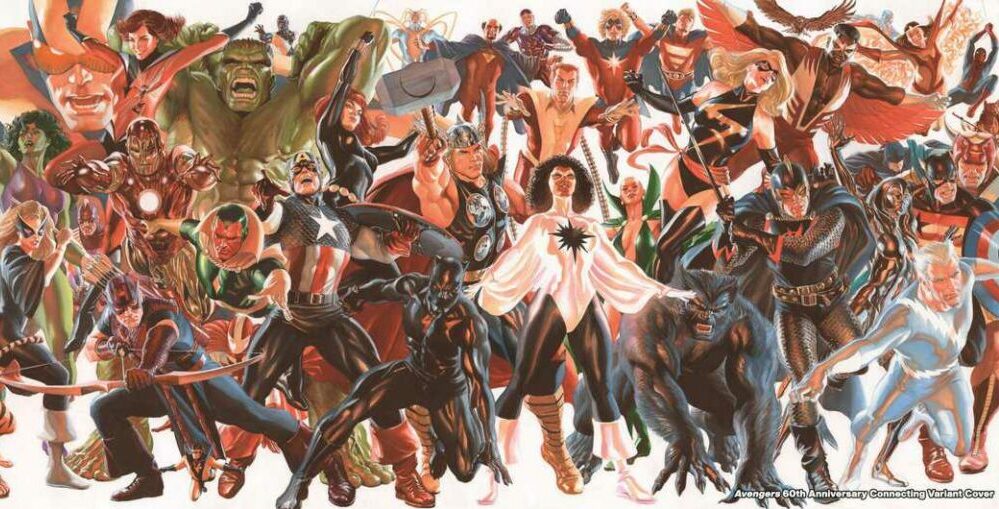 Alex Ross AVENGERS 60TH ANNIVERSARY CONNECTING COVER banner 2
