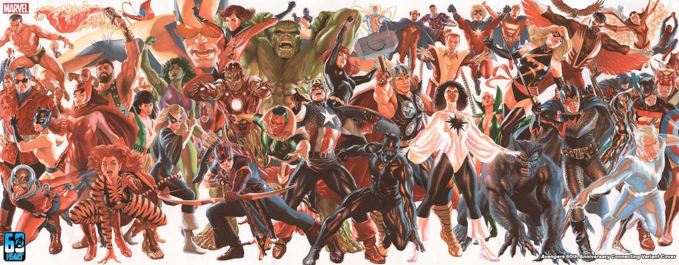 Alex Ross AVENGERS 60TH ANNIVERSARY CONNECTING COVER