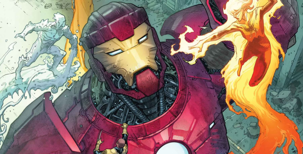 X-Men #23 banner Iron Man