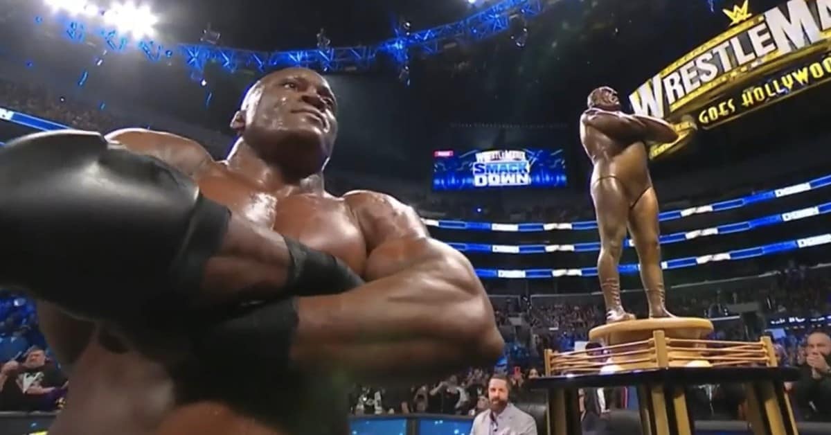 Bobby Lashley winner 2023 Andre the Giant Battle Royal with Trophy