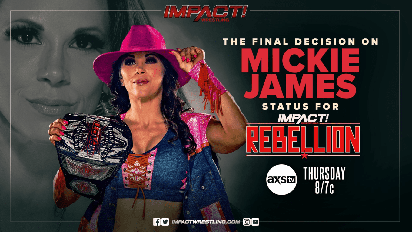 Mickie James #AndNew Impact Wrestling Knockouts Champion April 13 2023 Rebellion 2023 PPV Status
