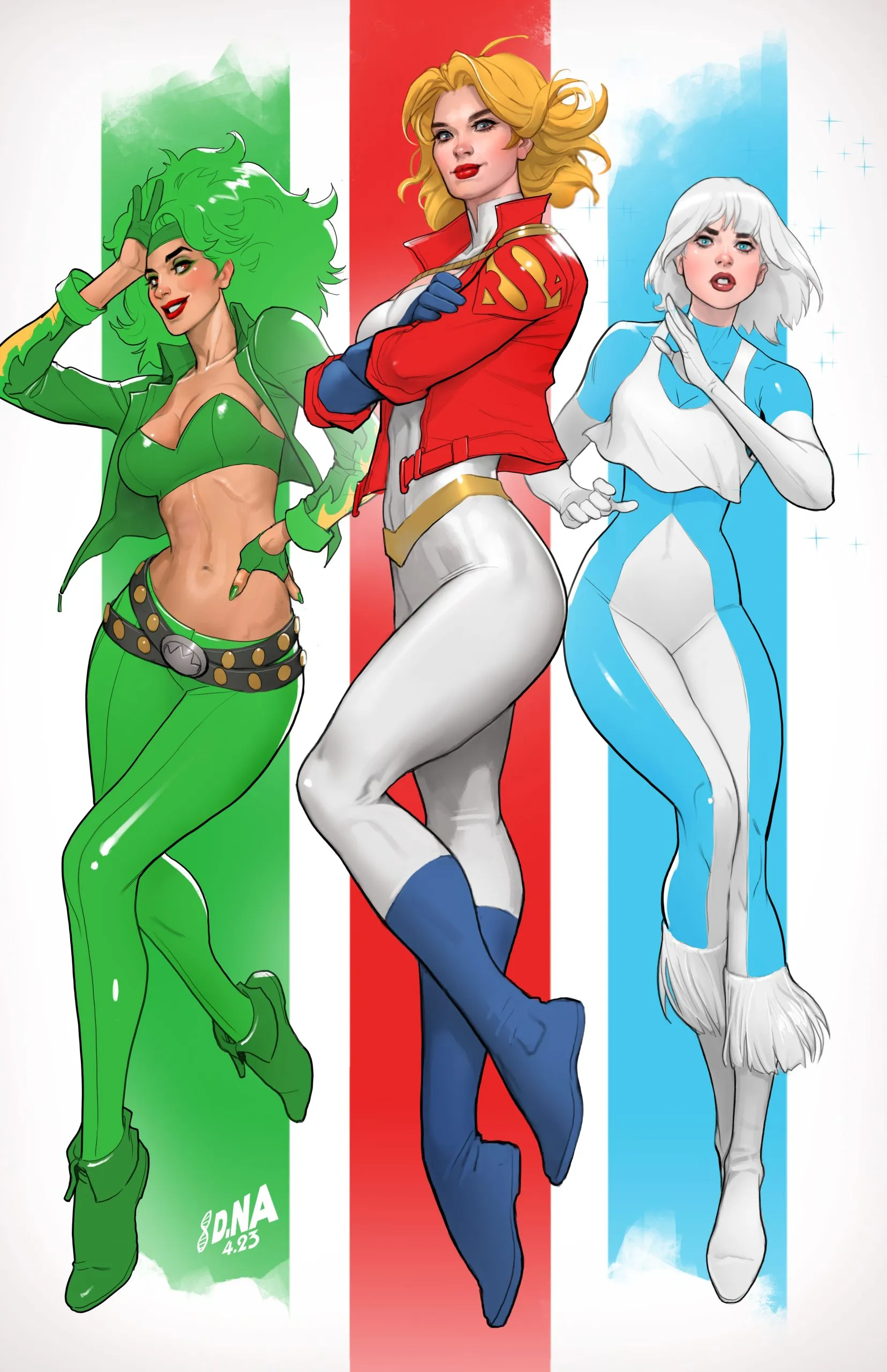 Power Girl Special #1 variant with Fire & Ice from JLI