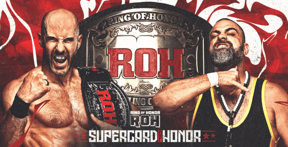 ROH Supercard of Honor 2023 main event banner AEW