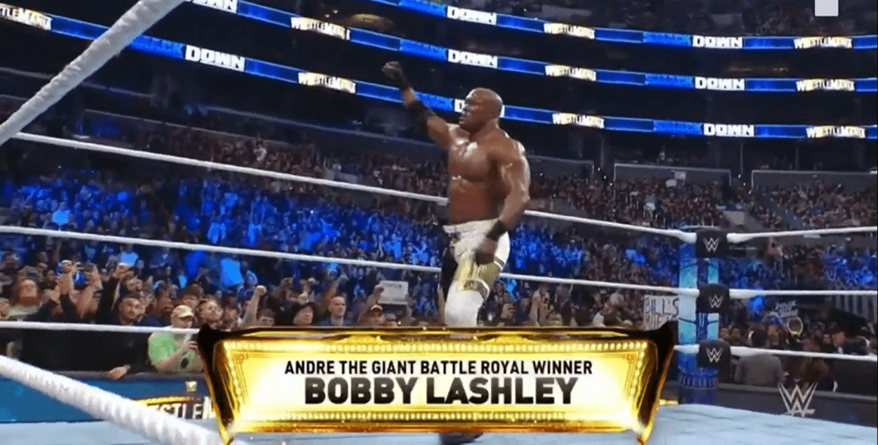 WWE Andre the Giant Battle Royal 2023 winner Bobby Lashley WWE Wrestlemania Smackdown