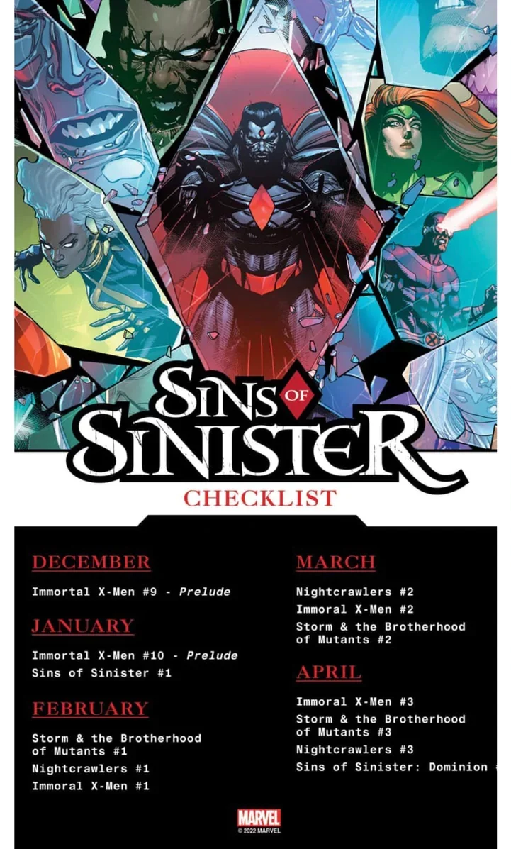 X-Men Sins of Sinister Checklist more art