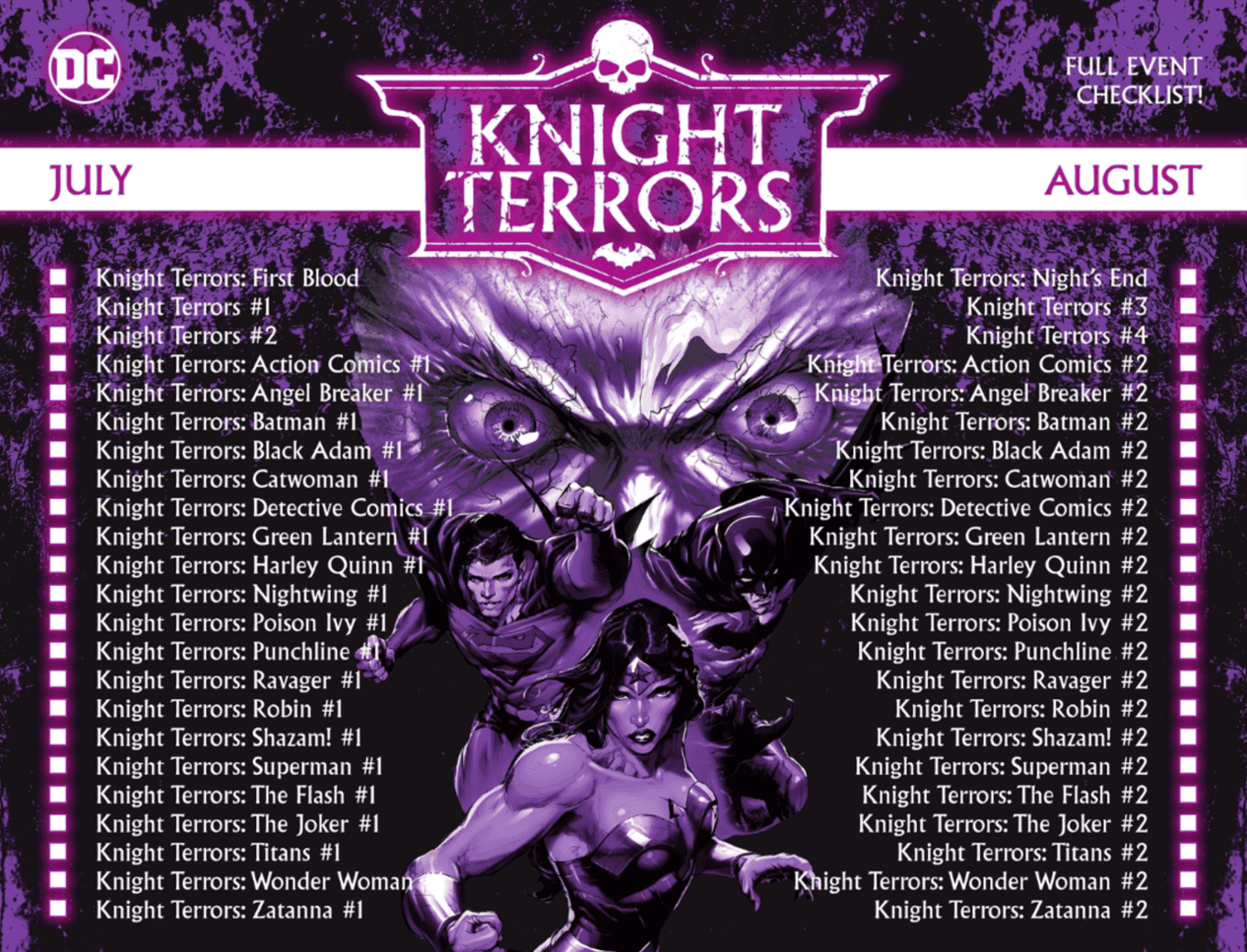 Dawn of DC Knight Terrors Special Edition #1 FCBD 2023 spoilers 8 Knight Terrors Checklist