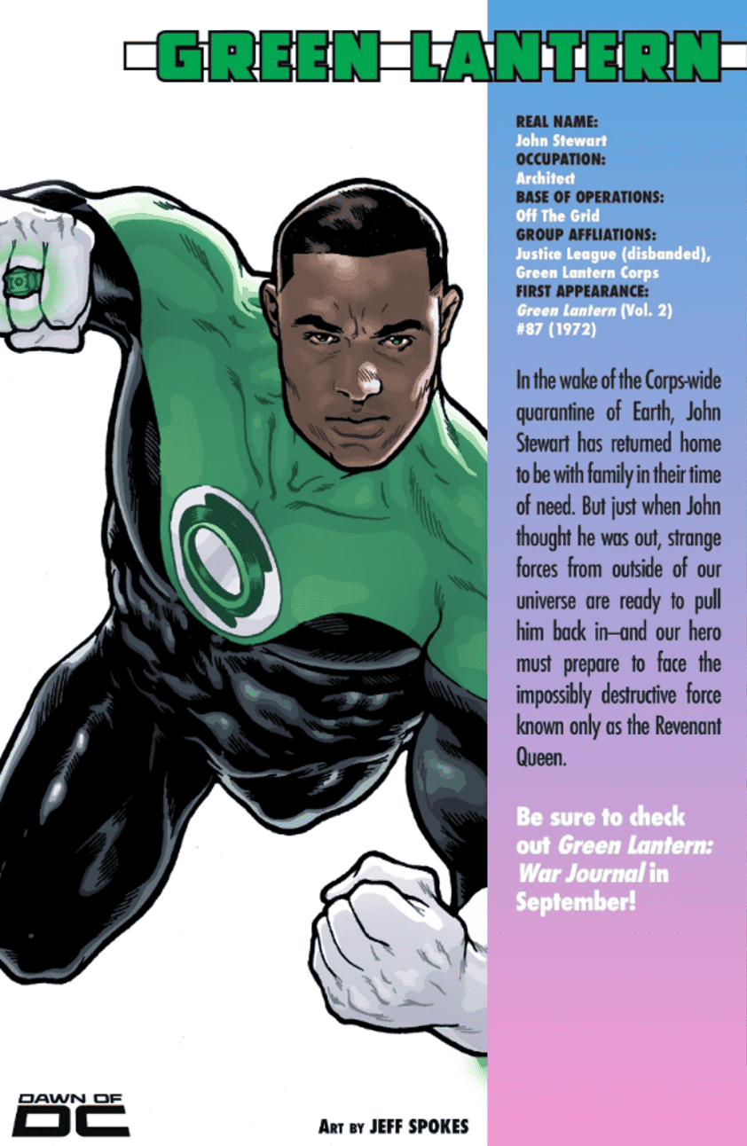Dawn of DC Primer #1 spoilers 15 Green Lantern John Stewart Who's Who Secret Files