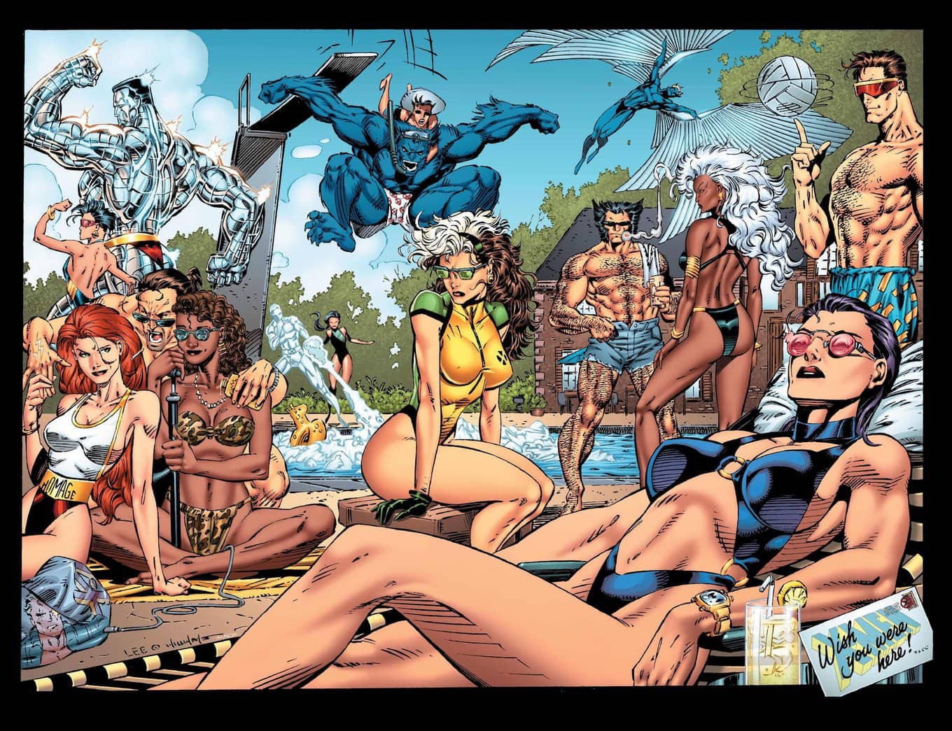 Marvel Comics Summer of Symbiotes Philip Tan art 2023 Jim Lee X-Men Marvel Swimsuit Special 1991