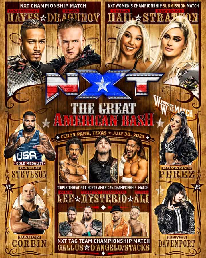 Nxt Great American Bash 2023 Spoilers Sees 1 Of 4 New Champions Crowned In Wwe Inside Pulse
