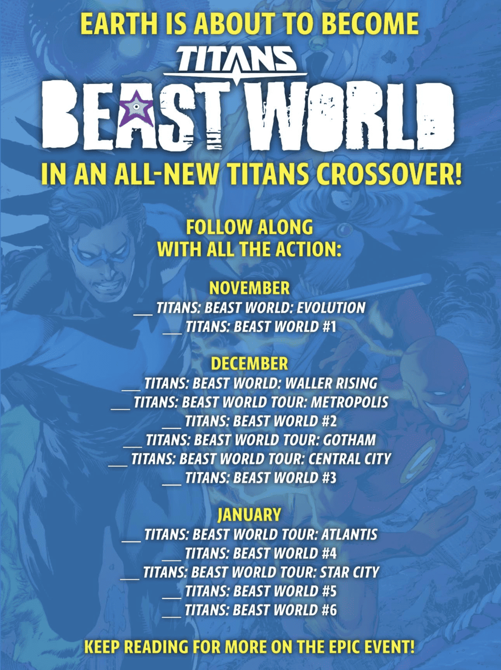 Titans Beast World checklist DC Comics event Dawn of DC