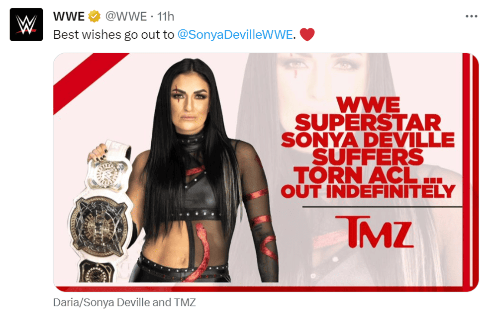 WWE TMZ August 7 2023 Sonya Deville ACL injury