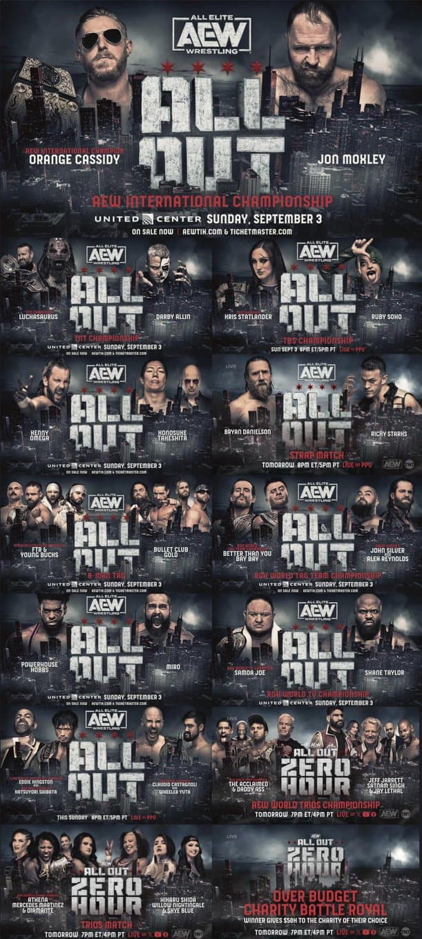 AEW All Out 2023 Spoilers Sees 1 Of 6 New Champions Crowned! Plus CJ
